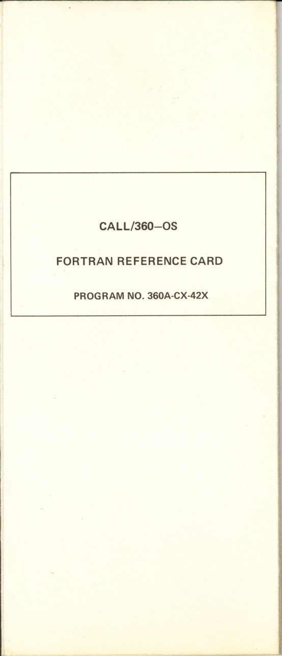 ibm-call 360 OS Fortran